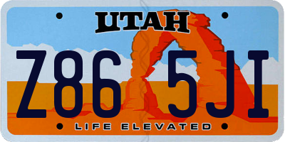 UT license plate Z865JI