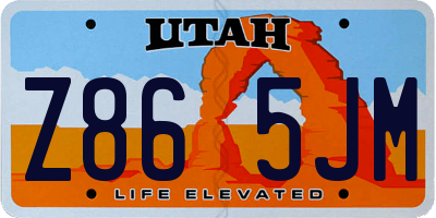 UT license plate Z865JM