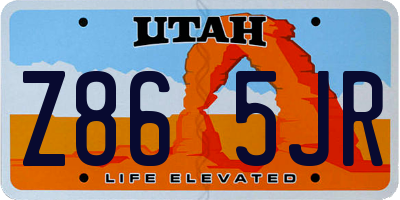 UT license plate Z865JR