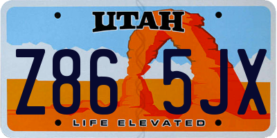 UT license plate Z865JX