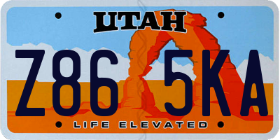 UT license plate Z865KA