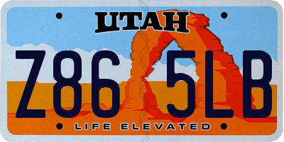 UT license plate Z865LB
