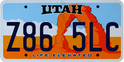 UT license plate Z865LC