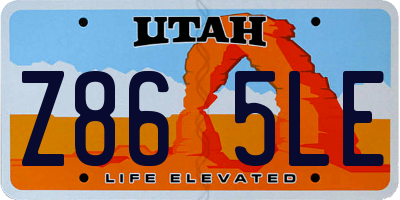 UT license plate Z865LE