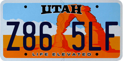 UT license plate Z865LF