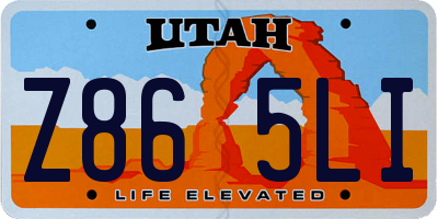 UT license plate Z865LI