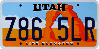 UT license plate Z865LR