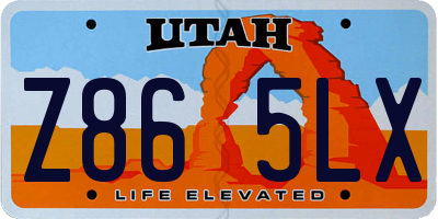 UT license plate Z865LX
