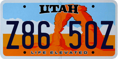 UT license plate Z865OZ