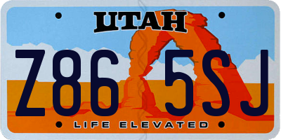 UT license plate Z865SJ