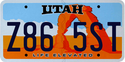 UT license plate Z865ST
