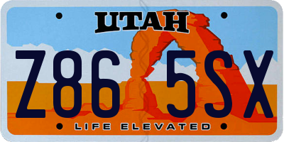UT license plate Z865SX