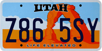UT license plate Z865SY
