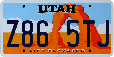 UT license plate Z865TJ