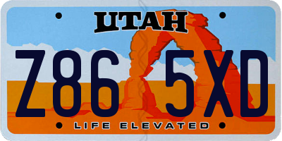 UT license plate Z865XD