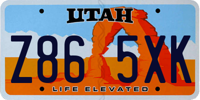 UT license plate Z865XK