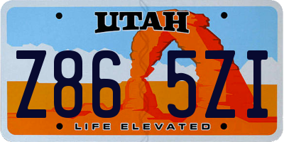 UT license plate Z865ZI