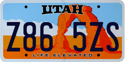 UT license plate Z865ZS
