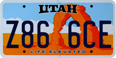 UT license plate Z866CE