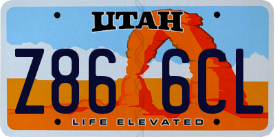 UT license plate Z866CL