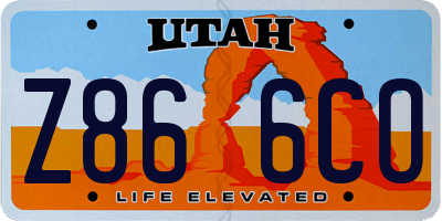 UT license plate Z866CO