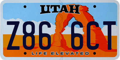 UT license plate Z866CT
