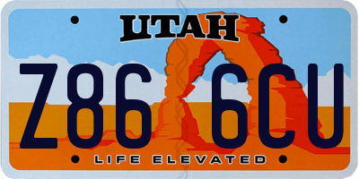 UT license plate Z866CU
