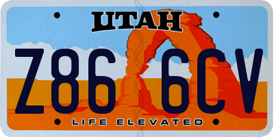 UT license plate Z866CV