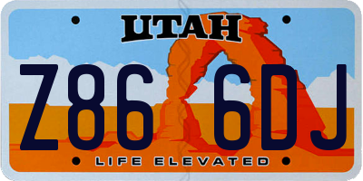 UT license plate Z866DJ