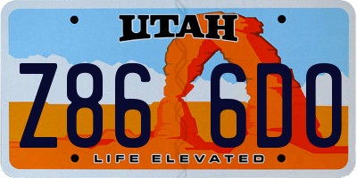UT license plate Z866DO