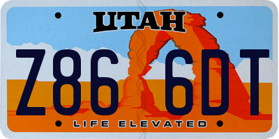 UT license plate Z866DT