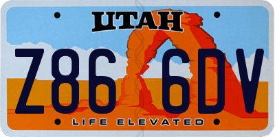 UT license plate Z866DV