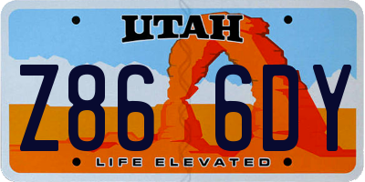 UT license plate Z866DY