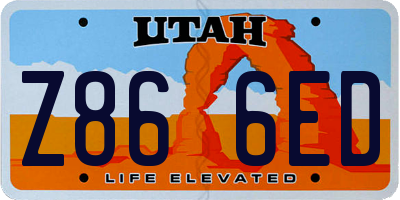 UT license plate Z866ED