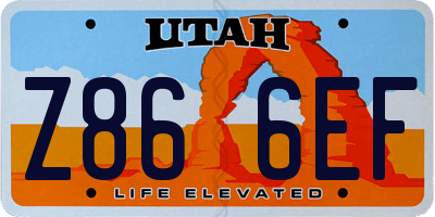 UT license plate Z866EF