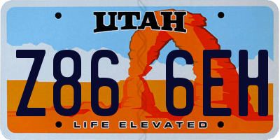 UT license plate Z866EH