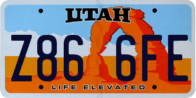 UT license plate Z866FE