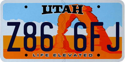 UT license plate Z866FJ