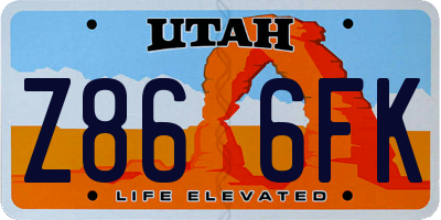 UT license plate Z866FK