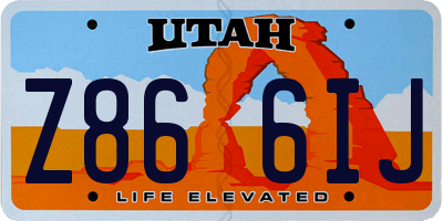 UT license plate Z866IJ