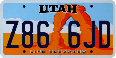 UT license plate Z866JD