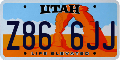 UT license plate Z866JJ