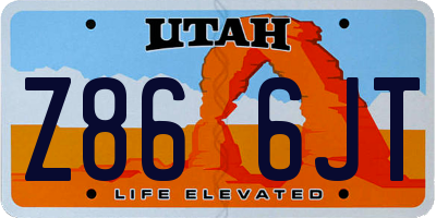 UT license plate Z866JT