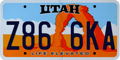 UT license plate Z866KA