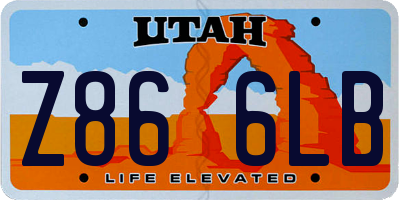 UT license plate Z866LB