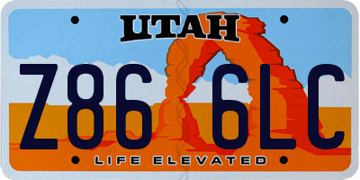 UT license plate Z866LC