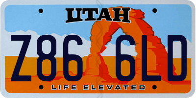 UT license plate Z866LD