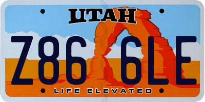 UT license plate Z866LE