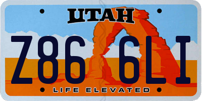 UT license plate Z866LI