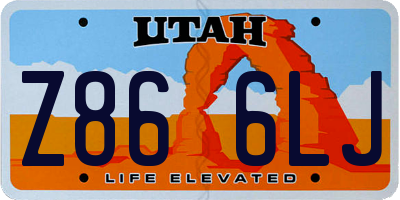 UT license plate Z866LJ